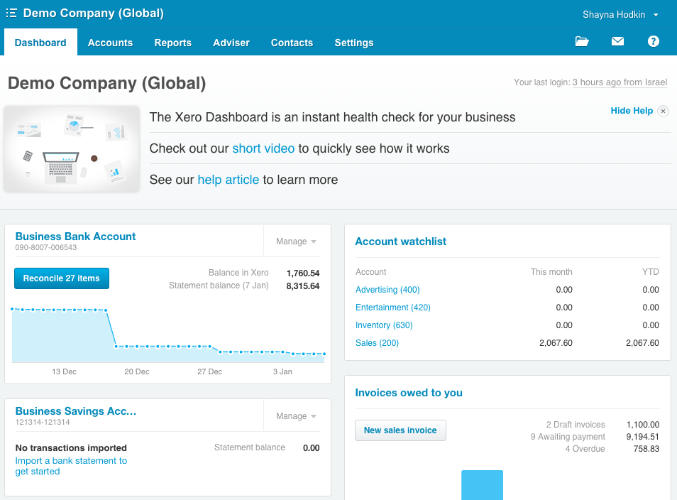 Xero screenshot